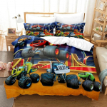 Uus Blaze Multikate Monster Masinad Voodipesukomplekt, Tekikott Voodikomplekt Tekikate Padjap&uuml;&uuml;r, Kuningas Kuninganna &Uuml;heinimese Suurus Poistele T&uuml;drukutele T&auml;iskasvanutele 140x200cm 3pcs