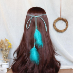 Vintage Boheemlaslik pikk narmastega sulgedest peapael naiste India peakate reisimine puhkus juuksepiir