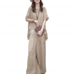 2 tk/komplekt Naiste top ja p&uuml;ksid Komplekt &Uuml;mar kaelus Poolpikad varrukad Ebakorrap&auml;rase &auml;&auml;rega pluus Lai jalg Elastse v&ouml;&ouml;kohaga Laiade s&auml;&auml;rtega p&uuml;ksid Igap&auml;evane Vabaaja Deitimise Riietus M