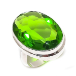 Peridot Gemstone Handmade 925 Sterling Silver Jewelry Ring Size 6 o9c93
