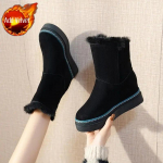 Talv 2024 Elegantsed kontsadega mustad naiste lumesaapad K&otilde;rged kontsad Suured Soojad T&ouml;&ouml;jalatsid Mood Gyaru Pu Plush Naiste kingad 40