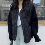 Talvised naiste kampsunid Patchwork Vatiga n&ouml;&ouml;bid Mantel Kudum Jakk Kaheosaline V&auml;limusega Vaba kampsun One size must