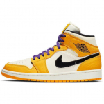 Air Jordan 1 Mid Lakers Meeste Tossud Kuldne University-Kuldne Kahvatu-Kreemjas-V&auml;ljakukollane-Lilla-Must 852542-700 46