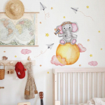 Beebi elevandi &otilde;hupall t&auml;ht koomiks seinakleebis elutuba lastetuba dekoratiivne seinakleebis B