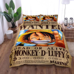 Anime O-Ones Pieces Voodipesukomplekt Jaapani Luffys Tekikate Padjap&uuml;&uuml;r Lastele Poistele Kingitus &Uuml;he Inimese Queen King Suurus 155x220cm-3pcs