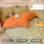 Voodipesu neljaosaline komplekt, pestud nahas&otilde;bralikud ja hingavad linad, tekikotid, padjap&uuml;&uuml;rid, komplektid 1.2m bed