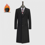 Taluoman Unisex Winter Wool Blend Professional Mid-length Coat 4XL