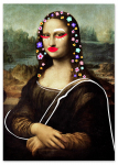 Obraz na pł&oacute;tnie Mona Lisa w kwiatach 50x70 cm