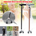 2 tk kokkupandav reguleeritav turvak&auml;imiskepid kepid LED-valgusti rihm k&auml;epide metall 3 p&ouml;&ouml;rlev usaldusv&auml;&auml;rne alus vanemale mehele matkamiseks ABS ja alumiinium smooth handle