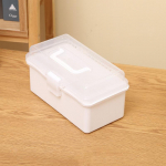 3 kihti Suure mahutavusega hoiukarp Kokkupandav Multifunktsionaalne Plastikust Kaasaskantav Meigi Juuksen&otilde;elte Korraldaja K&uuml;&uuml;nemaali Ehtekarp valge