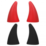 3D Kuradisarvedega Auto Kiiver 1 Paar Stereo Kaitseraua Kapoti Kleepsud Auto Katuse Kaunistus Halloween S&otilde;nni Sarvede Ornament Autodele Veekindel must