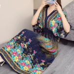 Boheemlaslik lilleline mood suvine kleit naistele maxi pikk rand puhkus reisimine india riided vestidos vintage vabaaja L