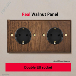 Must Retro P&auml;hklipuu Seina L&uuml;liti Paneel 1-4 Gang 2-Suunaline T&auml;ispuit Kahekordne EU/FR Pistikupesa Universaalne USB C Elektripistikupesa