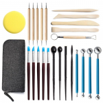 25 tk/komplekt Keraamika T&ouml;&ouml;riistad DIY keraamika Saviskulptuur nikerdamine nuga Savi k&auml;sn Pillipulk Silikoonteraga puurpliiats Clay tools 25 piece