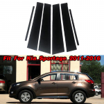 6 tk L&auml;ikivmustad piilarikatted Ukse&auml;&auml;rekatte kaunistus Kaitse Kia Sportage 2011 2012 2012 2014 2015 2016 jaoks Tarvikud 6 Pcs