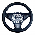 Car Steering Wheel Cover Leather For BMW E60 M5 E61 E63 E64 530d M sport 2005 to 2008 Steering Wheel Car Accessory Beige Thread