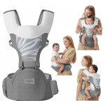 Beebikandja vasts&uuml;ndinust v&auml;ikelapseni puusatooliga, Multifunktsionaalne beebi puusakandja, 4-&uuml;hes ergonoomiline imikukandja (Ergonoomiline M-asend) Reguleeritav & Eemaldatav color-1