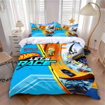 Tekikott Padjap&uuml;&uuml;r Voodipesukomplekt T&auml;iskasvanud Poiss T&uuml;druk Magamistoa Kaunistus Laste Kingitus &Uuml;heinimese Kaheinimese Suur Suurus Kuum W-Wheels Autod AU Double 180x210cm