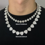 2 tk Moodne Uus Luksuslik Kristalli T&auml;is S&uuml;damekujulise L&uuml;liga Choker Kaelakee Naistele Bling J&auml;&auml;ga Kaetud Kuuba L&uuml;liga Kett Kaelakeed brown
