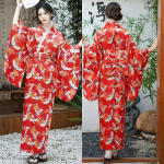 Jaapani Kimono R&uuml;&uuml; Esitus Cosplay Kost&uuml;&uuml;m Naistele Vintage Sinised Kimonod Aasia Stiilis Seksikas Yukata V&ouml;&ouml;ga Tr&uuml;kitud Gei&scaron;a Kleit One Size