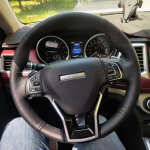 ization Car Steering Wheel Cover Accessories Hand Sewing Leather Non-Slip For Haval Dargo H6 H2s M6 Plus F7 H9&nbsp; Blue Thread