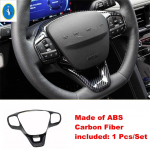 Ford Kuga Escape - 2024 jaoks ABS-ist s&uuml;sinikkiust v&auml;limusega auto rooliratta katte kaunistused Kleebised Autotarvikud Stiiliraam Carbon Fiber