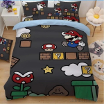 Anime Multikas Super Mario Bros Laste Voodipesu Komplekt Beebi Tekikoti Komplektid Voodipesu Twin &Uuml;ksik King Lapsed T&auml;iskasvanu Kingitus AU Single(140*210cm)3pcs