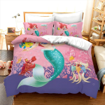 Kaunis Merineitsi Voodikate Sobib Lastele Poistele T&uuml;drukutele Merineitsi Printsessi Vooditekil Soe Mugav Hingav EU Single(135*200cm)3pcs