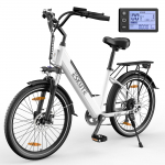 ESKUTE C100+ Elektrijalgratas t&auml;iskasvanutele 250W V&otilde;imsus 36V 10,4Ah Aku 120kg Maksimaalne kandev&otilde;ime Linnas&otilde;iduks E-jalgratas valge