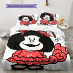 Mafalda Muster Voodipesu, Tekikomplekt Tekikate Padjap&uuml;&uuml;r Kodu S&uuml;nnip&auml;evakingitus (1 * tekikott + 2 * padjap&uuml;&uuml;ri, ilma s&uuml;damikuta) 135x200cm