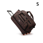 Oxfordi riidest ratastega reisikott Eriti suur kokkupandav ratastega duffelkott Unisex reisimiseks pakkimise hoiukott S black