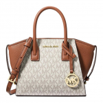 Michael Kors Avril Monogramm T&otilde;mblukuga Puuvillane Koti-kott Mini Naiste koti-kotid Vanill-Valge 35F4G4VC0B-150 Basic Set (Bag+Dust Bag)