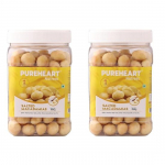 Pureheart Soolatud Makadaamia (650 g, Pakk 2 tk) Kvaliteetsed r&ouml;stitud Austraalia makadaamiap&auml;hklid, terved, eksootilised ja kr&otilde;mpsuvad kuivatatud puuviljad - Korduvkasutatav purk