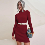 Naiste kilpkonna kaelusega pikkade varrukatega kootud veniv elastsusega &otilde;huke sviiter Bodycon kampsunkleit XL brown
