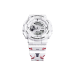 CASIO Meeste vedelkristall/analoog kahekordse n&auml;idikuga seeria 51,2 mm valge kell GA-110MW-7APRGD White Dial