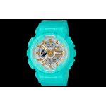 Casio Baby-G Mereklaasi V&auml;rvid Suvine J&auml;&auml;tis Pooll&auml;bipaistev Kvartsmehhanism Vaigust Rihmaga K&auml;ekell Naiste kellad Valge BA-110SC-2A Cyan