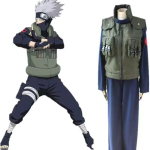 Jaapani Anime Joonisfilm Cosplay Kost&uuml;&uuml;mid Hatake Kakashi T&auml;iskomplekt Roheline Ninja Unisex Vest R&otilde;ivas S gray
