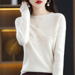 100% villane naiste kampsun MODERN UUS SAGA Talvine Pehme Soe Kootud Pullover S&uuml;giskampsunid Naiste Kampsunid Kootud Topid Pikad varrukad XL valge