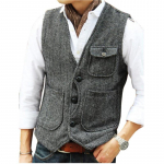 Meeste Vintage Tweed Vabaaja &Uuml;likonna Vest &Auml;ri H&auml;rrasmees &Uuml;hev&auml;rviline Vest M