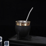 Roostevabast terasest kahekihiline matt tass koonilise tekstuuriga munakoore tass T&auml;iuslik Yerba Mate tee joomiseks Uus Yerba Mate tass 180ml
