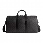 Coach Venturer Duffle kott, Signature l&otilde;uend must kareda nahast viimistlusega Meeste reisikohver, Vabaaja &auml;rireis N&auml;dalavahetuse p&otilde;genemine CV958-R8E Basic Set (Bag+Dust Bag)