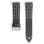 Naeladega Nahast K&auml;ev&otilde;rud Spordik&auml;epael Neetidega K&auml;epael Asendus K&auml;ev&otilde;ru Apple Watch Series 7/6/5/4/3 SE 38/40/42/44mm jaoks For 40mm black