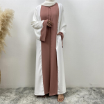 Ramadan Eid Muslim Abaya Dubai Luksuslik liitmine v&otilde;ltsitud kaks t&uuml;kki Abayas naistele Kaftan Tagasihoidlik Kleit Islam Caftan Marocain S roosa