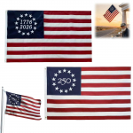 Vintage Puuvill 1776 2026 Lipud 3x5 jalga 250. aastap&auml;ev USA lipp Tikitud Teega m&auml;&auml;rdunud 13 USA 2026 lipp Raskekaaluline lipp S&auml;rk Naistele (as the picture,One Size)