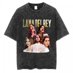 &Uuml;lem&otilde;&otilde;tmeline happepesu l&uuml;hikeste varrukatega T-s&auml;rk Lana Del Rey Ultraviolence'i vintage albumi graafilise tr&uuml;kiga S