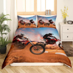 Mootorratturite tekikate Twin Motokrossi s&otilde;itja tekikate &Auml;&auml;rmusspordi voodipesukomplekt Lahe mootorratta voodipesukomplekt poistele ja t&auml;iskasvanutele 135x200cm