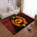 Manchester Unitedi logo vaip, punane ja must jalgpallif&auml;nni vaipdekoratsioon Sobib kasutamiseks libisemisvastasena elutoa, magamistoa diivanite jaoks 80x120cm( 31x47in) gray