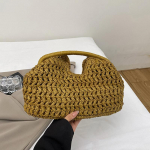 Yogodlns Uus Suvine Rannakott Naistele Sidurikott Luksuslik Disainerist Kootud Kotid Kandekott Moodne Kootud Rotangist Kotid Naiste Reisi Rahakott 34x11x20cm khaki