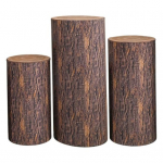 3/5 tk silindrilise pjedestaali aluse katted, siledad kortsumiskindlad elastsed riided, kergesti paigaldatavad sokli aluskatted 3pcs pruun