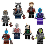 Galaktika Valvurid T&auml;hekangelase Minifiguuride M&auml;nguasjakomplekt: 8 tk Kollektsioneeritav Anime Wars Kangelase Minifiguur Yondu Drax Ehitusklotside KomplektDB yc